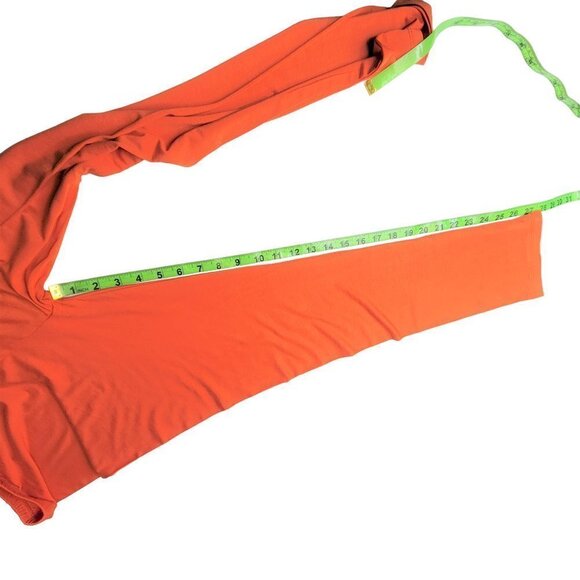 Orange Stretch Pants Full Length Stretch Leggings-  One Size Fits Most - Picture 6 of 8